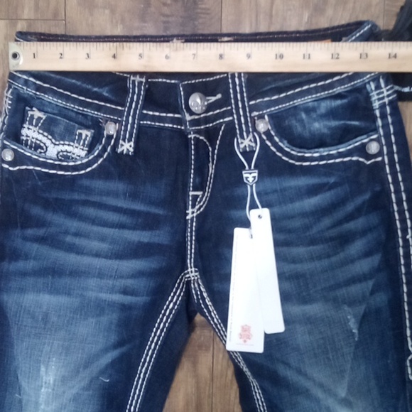 Rock Revival Women's 26 Dark Wash Straight Jeans NWT DEFECT - Picture 13 of 16